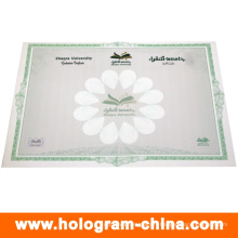Certificat fait sur commande de filigrane d&#39;aluminium de estampillage chaud anti-faux